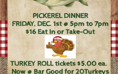 Pickerel dinner and Turkey Roll at Royal Canadian Legion Branch 124